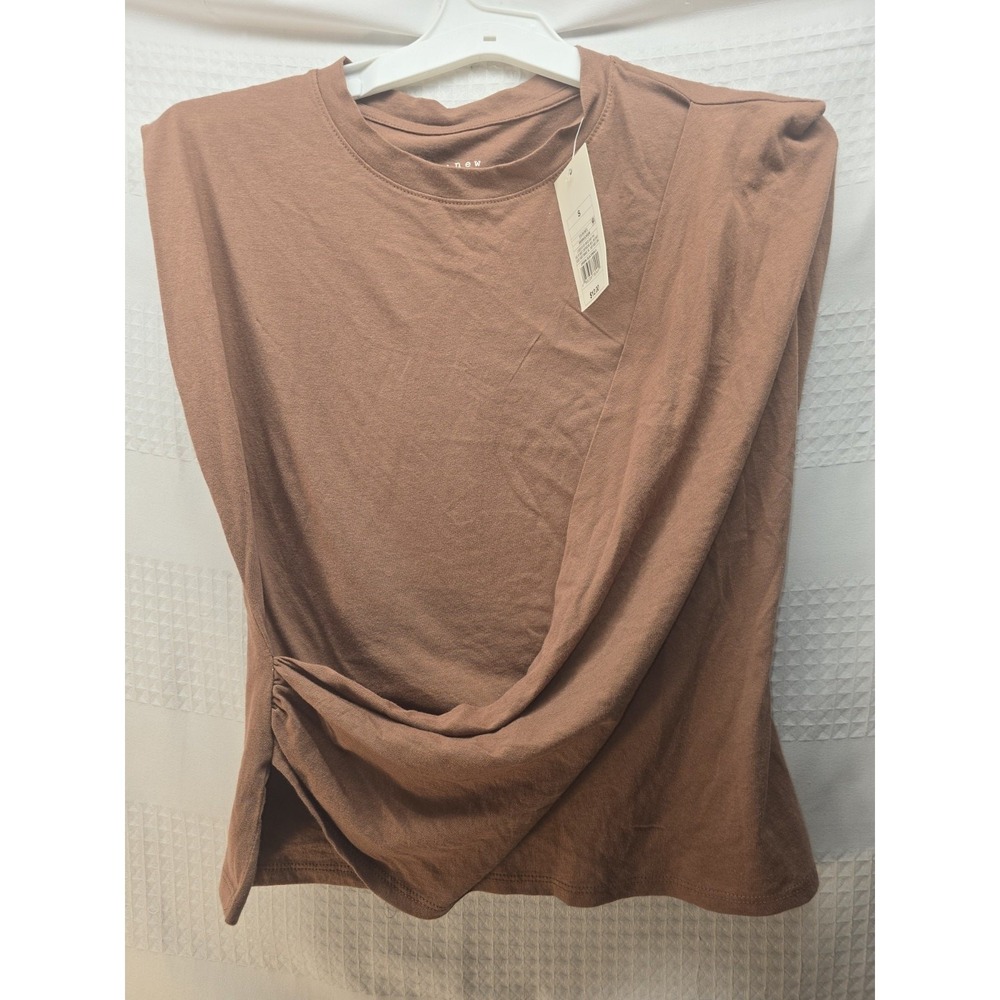 A New Day Wrap Tshirts Womens Size XS Brown Sleeveless 6460